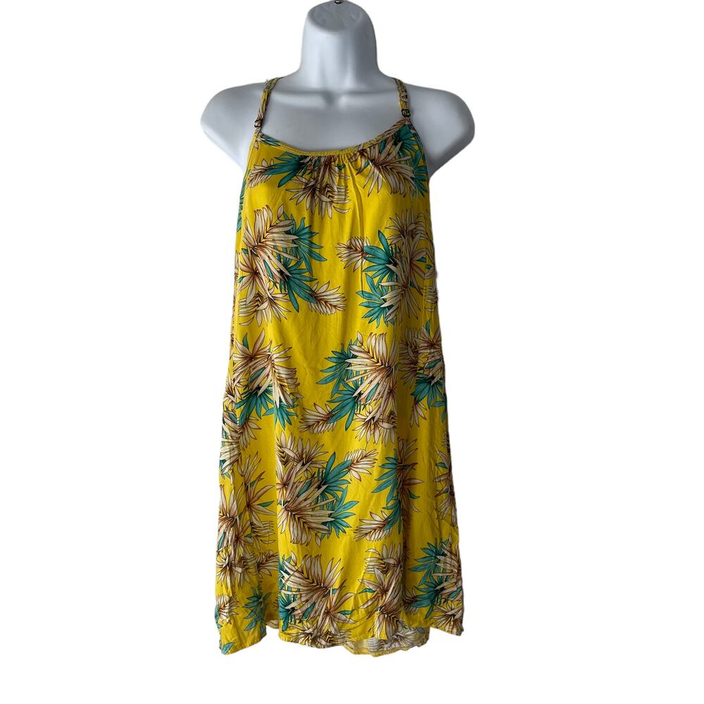 NWT SlothToes Costa Rica Women's Size‎ XS Yellow Tropical Vacation Mini Dress